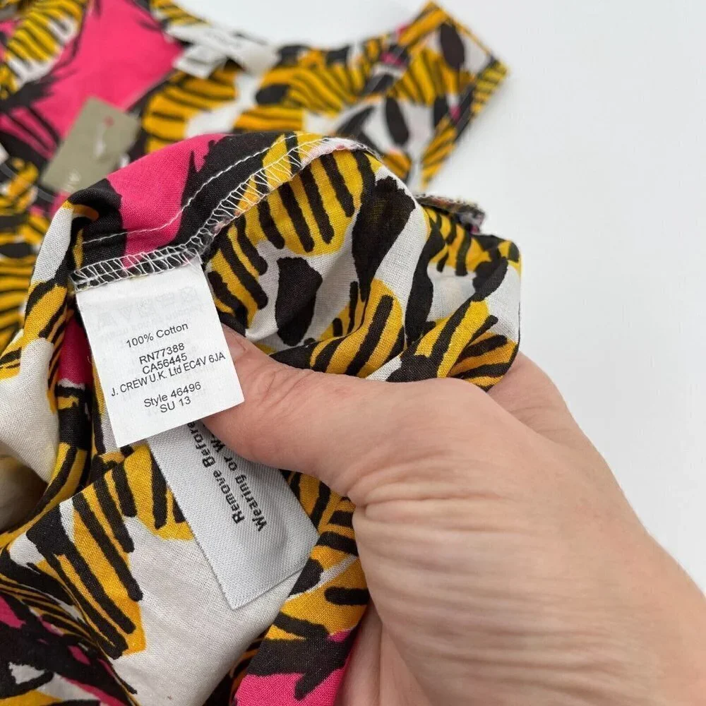 J Crew Tank Top 00 Womens Kiwi Pink Yellow Tank Top Casual Sleeveless New
